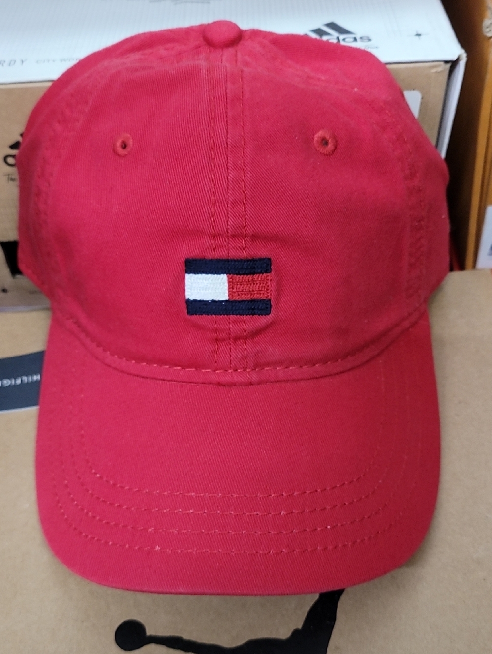 Tommy Hilfiger Red Logo Embroidered Baseball Cap